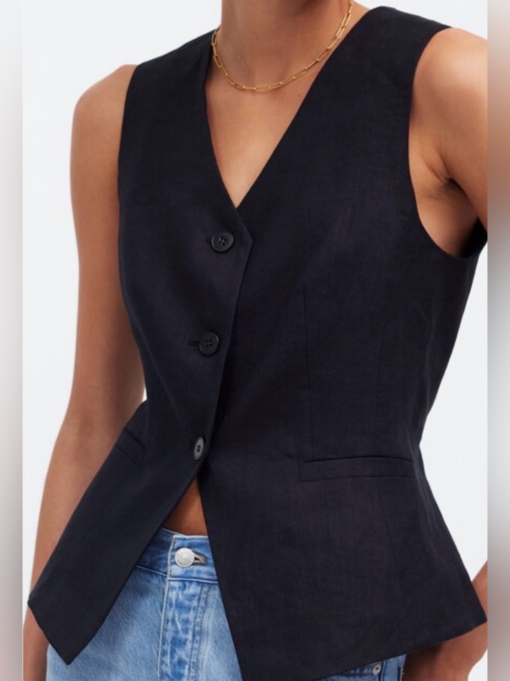 Cutaway Linen Vest
